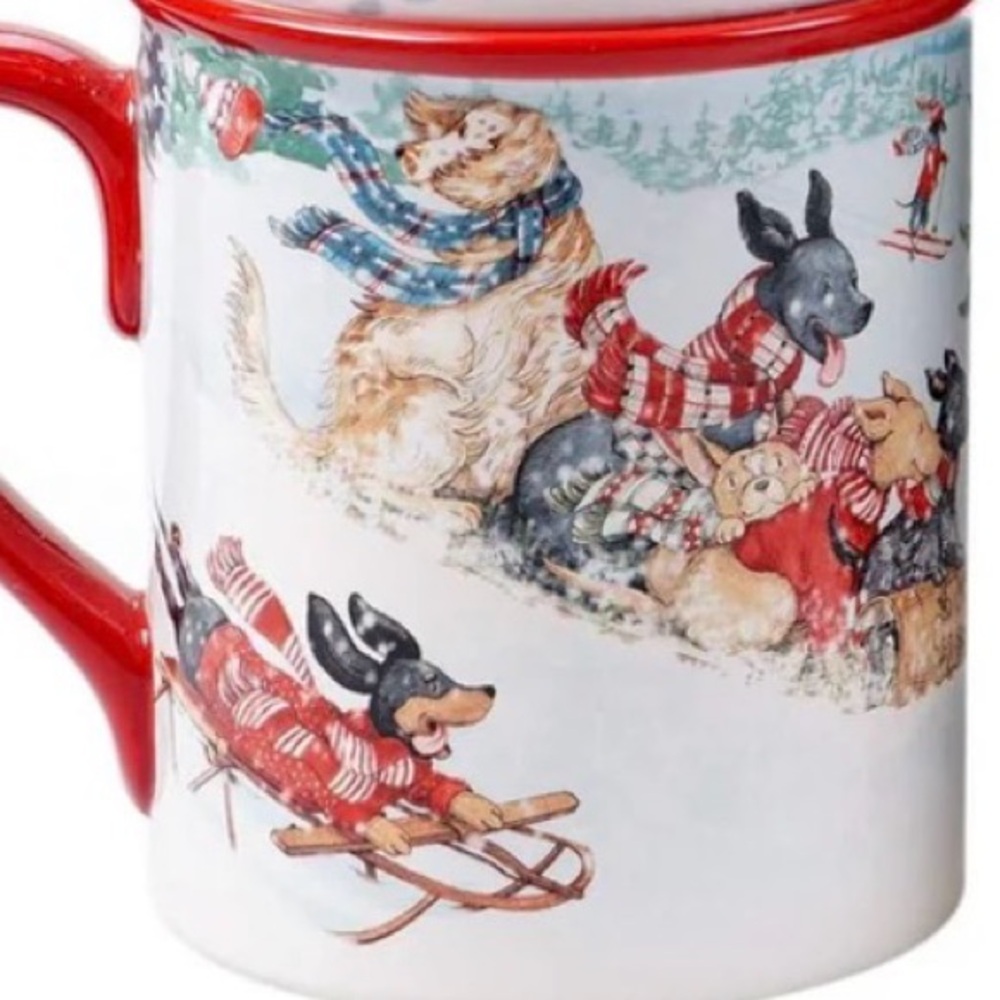 Certified International "Special Delivery" Dog Christmas Mugs 🎄🐾🎅🏻 Holiday Mugs - Picture 5 of 6